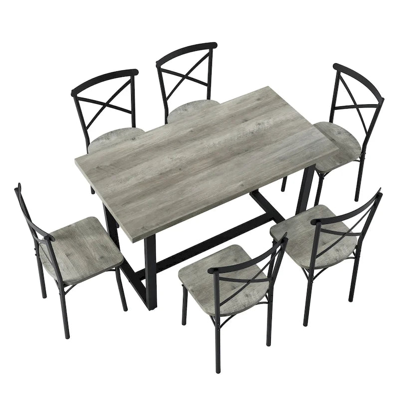 7 Pieces Dining Set 7-Piece Kitchen Table Set Perfect for Kitchen, Breakfast Nook, Living Room Occasions