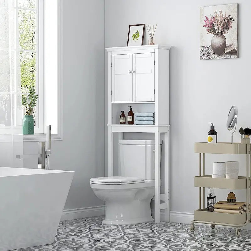UTEX Bathroom Storage Over The Toilet, Bathroom Cabinet Organizer with Adjustable Shelves