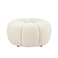 Pasargad Home Noho Pompeii Boucle Ottoman, Cream
