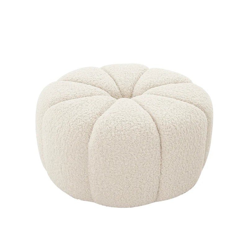 Pasargad Home Noho Pompeii Boucle Ottoman, Cream