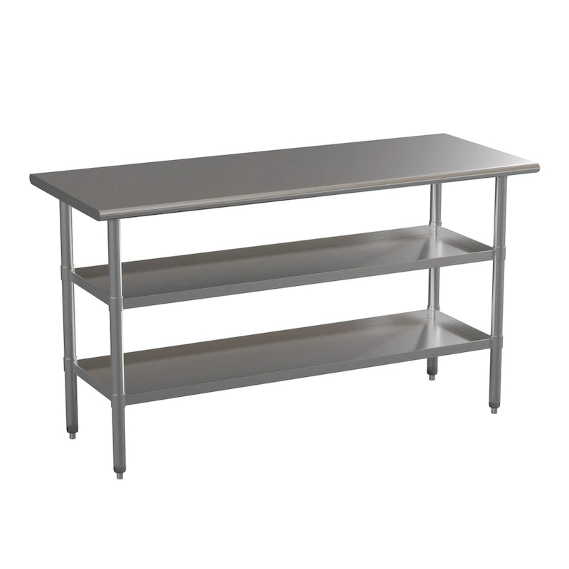 NSF Certified Commercial 18-Gauge Stainless Steel Work and Prep Table
