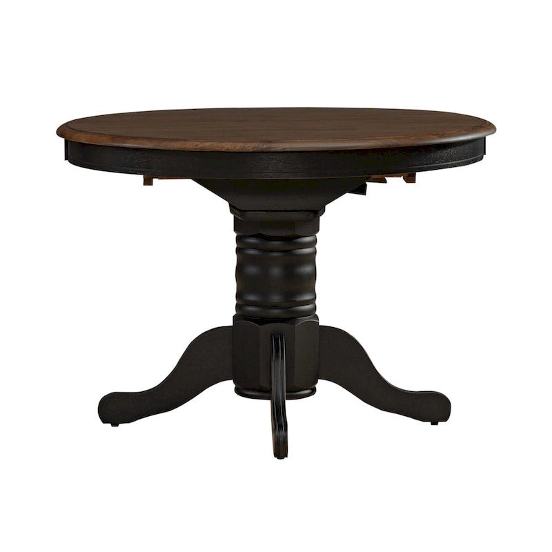 Carolina Crossing Antique Honey Black Pedestal Table Set