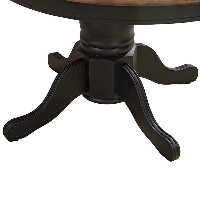 Carolina Crossing Antique Honey Black Pedestal Table Set