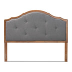 Gala Vintage Classic Fabric and Wood Arched Headboard in Grey