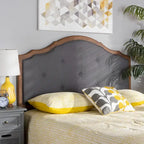 Gala Vintage Classic Fabric and Wood Arched Headboard in Grey