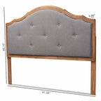 Gala Vintage Classic Fabric and Wood Arched Headboard in Grey