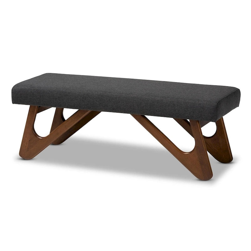 Carson Carrington Ullaberg Mid-century Modern Upholstered Boomerang Bench
