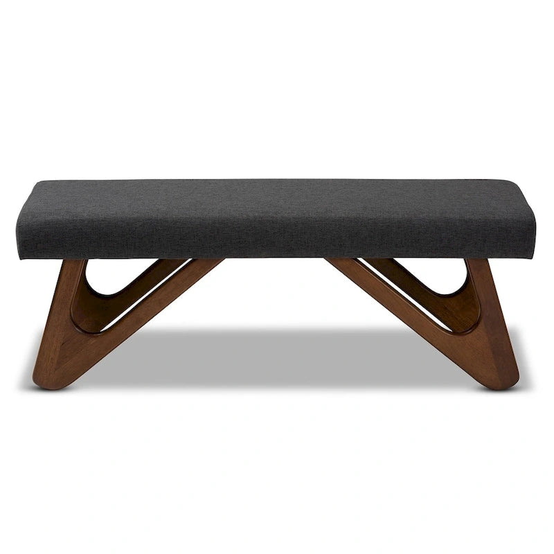 Carson Carrington Ullaberg Mid-century Modern Upholstered Boomerang Bench