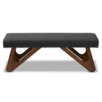 Carson Carrington Ullaberg Mid-century Modern Upholstered Boomerang Bench