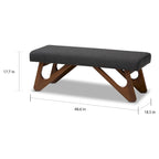 Carson Carrington Ullaberg Mid-century Modern Upholstered Boomerang Bench