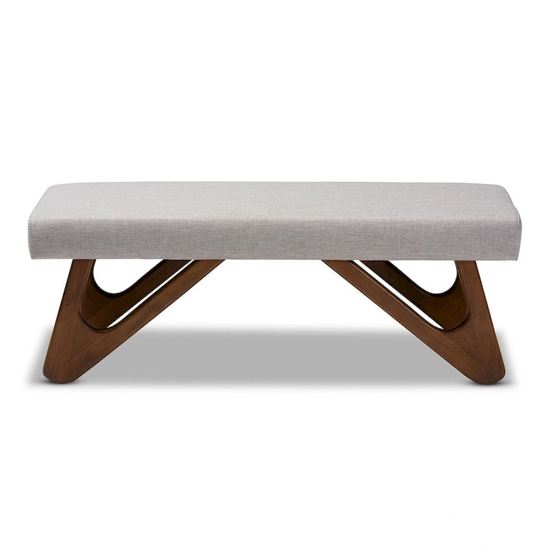 Carson Carrington Ullaberg Mid-century Modern Upholstered Boomerang Bench