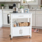 Barbara Rolling Mobile Kitchen Cart with Granite Top