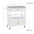 Barbara Rolling Mobile Kitchen Cart with Granite Top