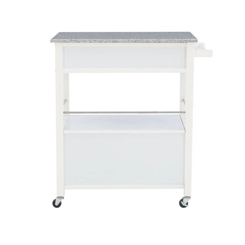 Barbara Rolling Mobile Kitchen Cart with Granite Top