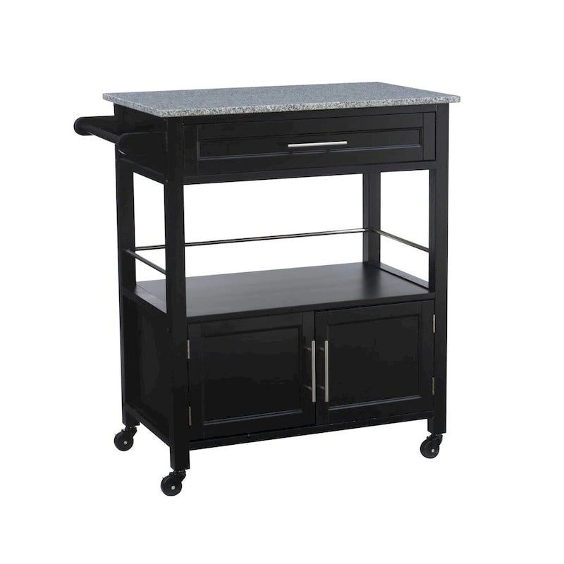 Barbara Rolling Mobile Kitchen Cart with Granite Top