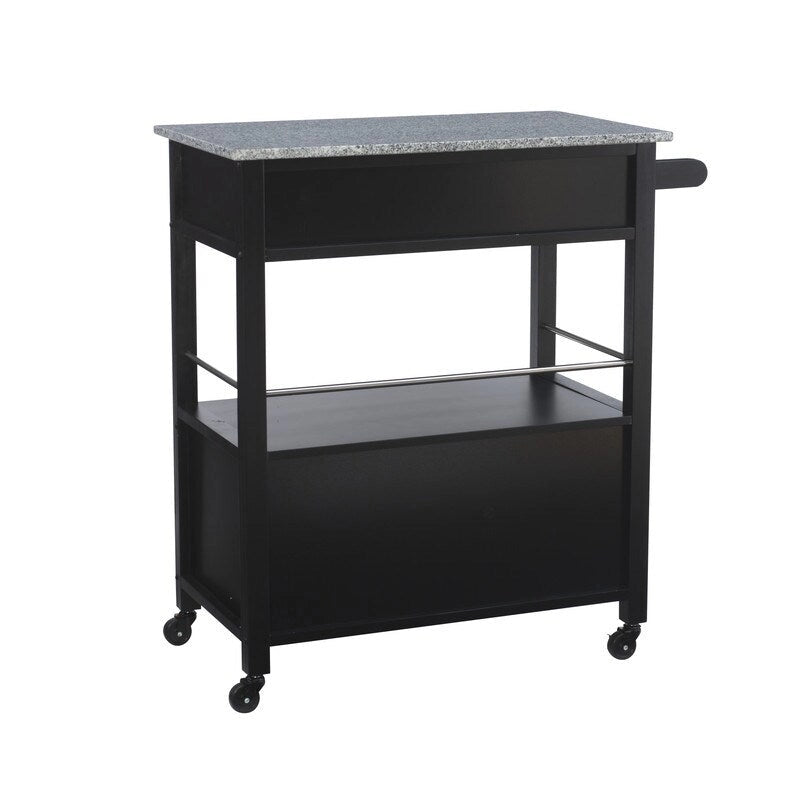 Barbara Rolling Mobile Kitchen Cart with Granite Top