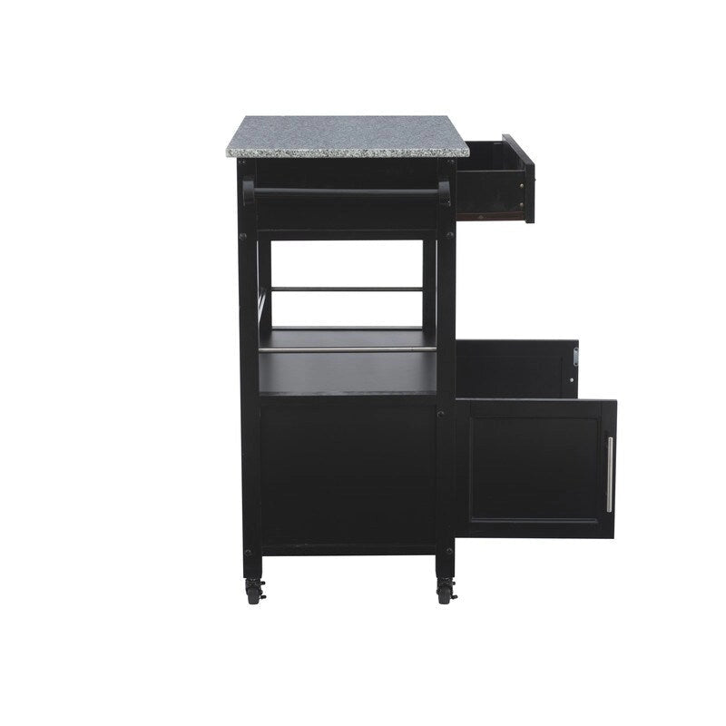 Barbara Rolling Mobile Kitchen Cart with Granite Top