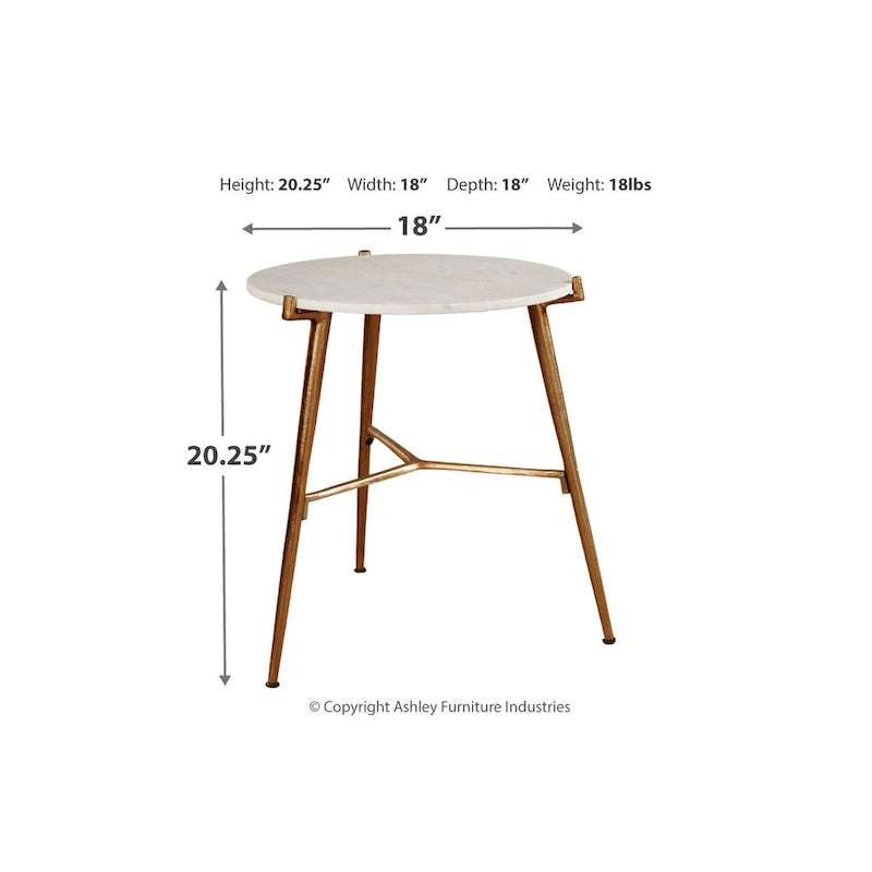 Chadton White/Gold Contemporary Glam Accent Table