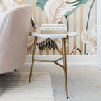 Chadton White/Gold Contemporary Glam Accent Table