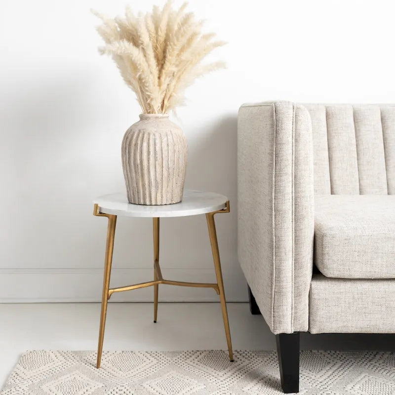 Chadton White/Gold Contemporary Glam Accent Table
