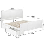AFI Portland Platform Bed with Matching Footboard & Storage Drawers