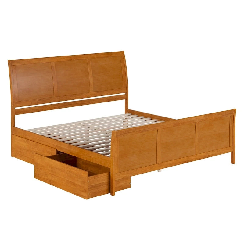AFI Portland Platform Bed with Matching Footboard & Storage Drawers