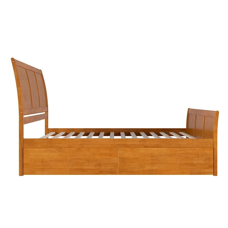 AFI Portland Platform Bed with Matching Footboard & Storage Drawers