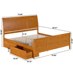 AFI Portland Platform Bed with Matching Footboard & Storage Drawers