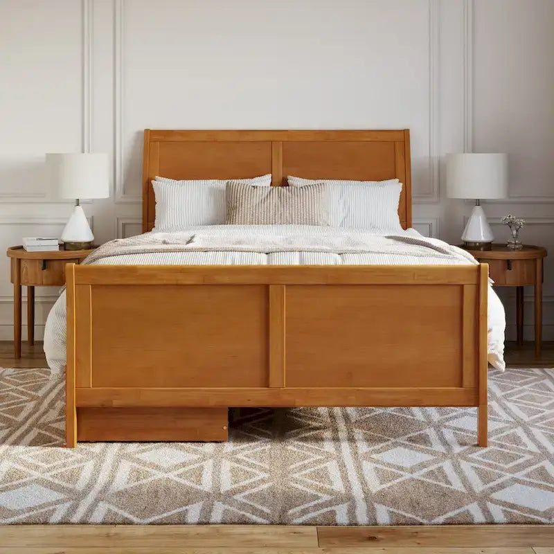 AFI Portland Platform Bed with Matching Footboard & Storage Drawers