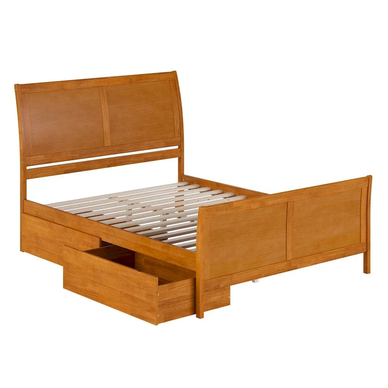 AFI Portland Platform Bed with Matching Footboard & Storage Drawers