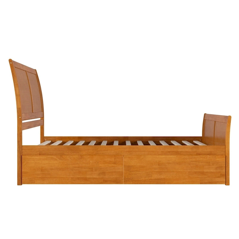 AFI Portland Platform Bed with Matching Footboard & Storage Drawers