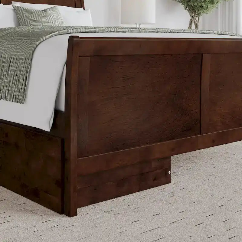 AFI Portland Platform Bed with Matching Footboard & Storage Drawers
