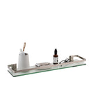 Organize It All Glass Shelf with Rail in Nickel - 23.00 x 5.50 x 2.00