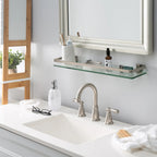 Organize It All Glass Shelf with Rail in Nickel - 23.00 x 5.50 x 2.00