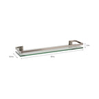 Organize It All Glass Shelf with Rail in Nickel - 23.00 x 5.50 x 2.00