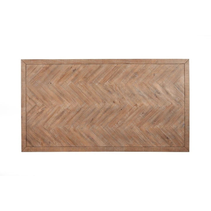 Aiden Fixed Top Wood Dining Table in Weathered Natural - N/A - N/A