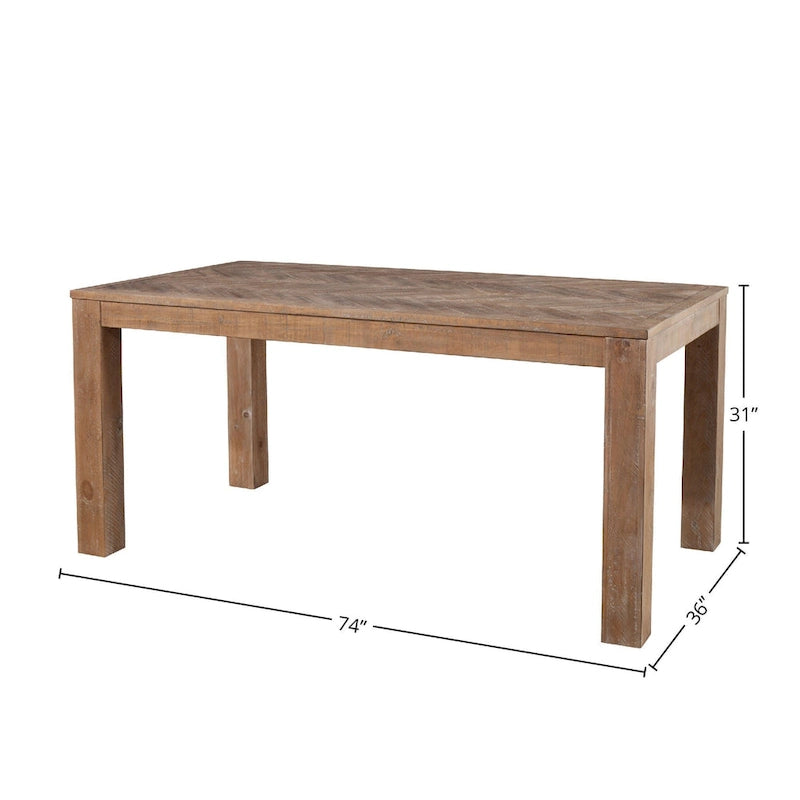 Aiden Fixed Top Wood Dining Table in Weathered Natural - N/A - N/A