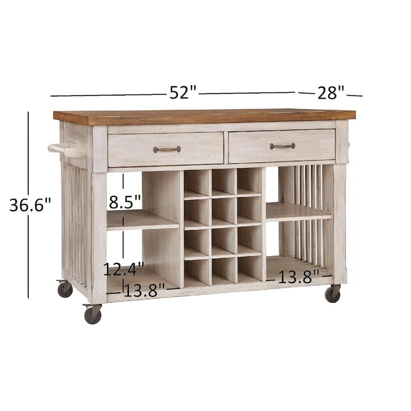 Eleanor Kitchen Island with Wine Rack by iNSPIRE Q Classic