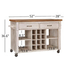 Eleanor Kitchen Island with Wine Rack by iNSPIRE Q Classic