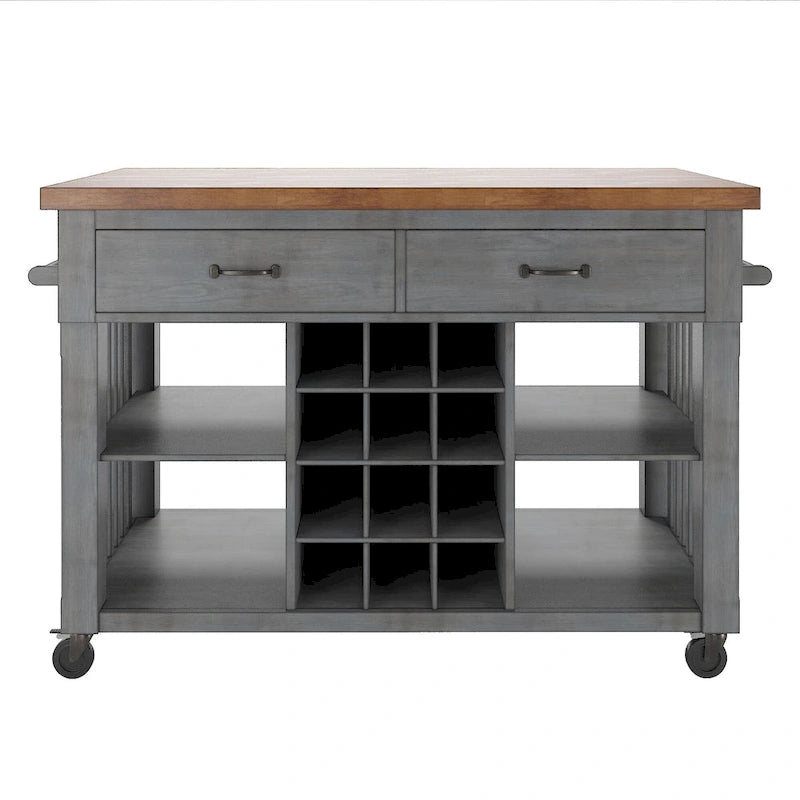 Eleanor Kitchen Island with Wine Rack by iNSPIRE Q Classic