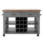 Eleanor Kitchen Island with Wine Rack by iNSPIRE Q Classic