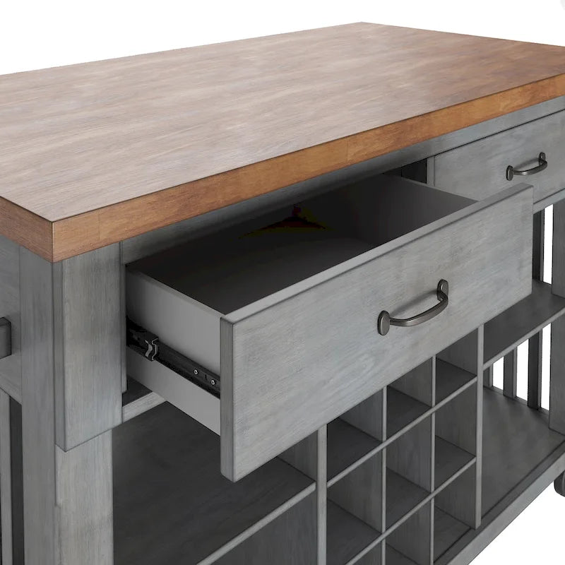 Eleanor Kitchen Island with Wine Rack by iNSPIRE Q Classic