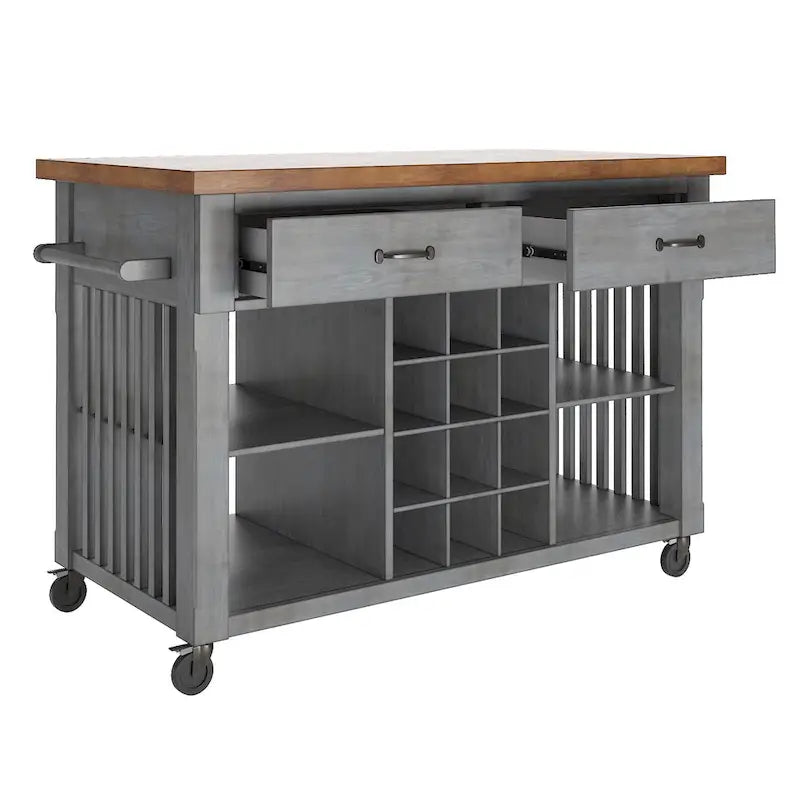 Eleanor Kitchen Island with Wine Rack by iNSPIRE Q Classic