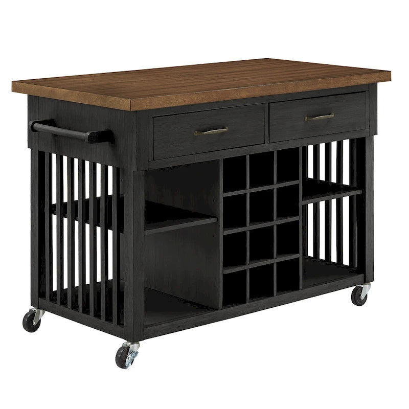 Eleanor Kitchen Island with Wine Rack by iNSPIRE Q Classic