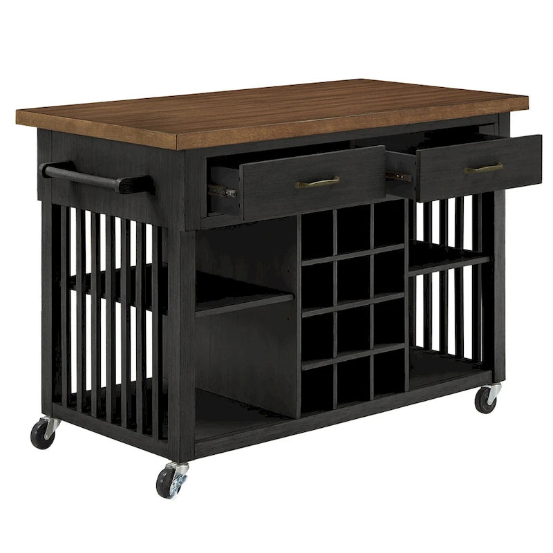 Eleanor Kitchen Island with Wine Rack by iNSPIRE Q Classic