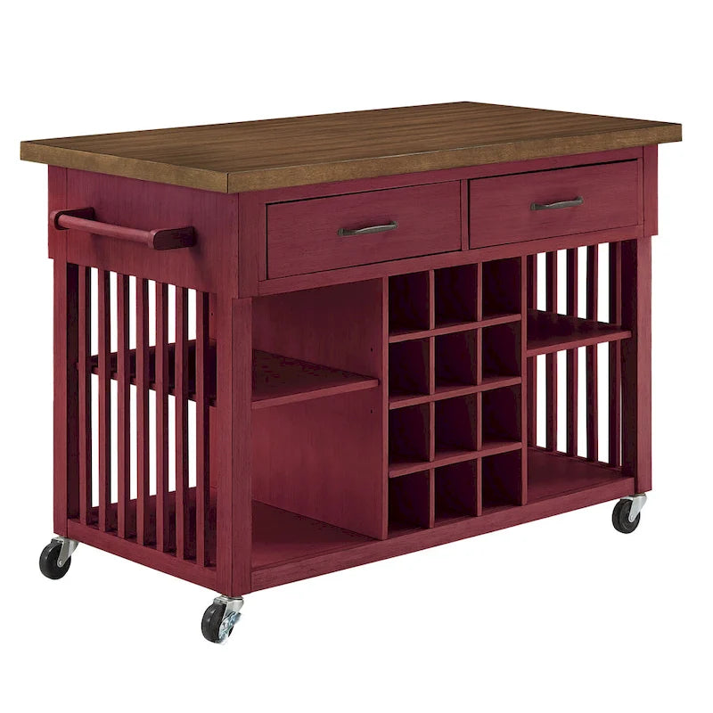 Eleanor Kitchen Island with Wine Rack by iNSPIRE Q Classic