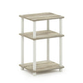 Furinno Just 3-Tier Turn-N-Tube End Table, Sonoma Oak/White