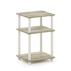 Furinno Just 3-Tier Turn-N-Tube End Table, Sonoma Oak/White