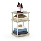 Furinno Just 3-Tier Turn-N-Tube End Table, Sonoma Oak/White