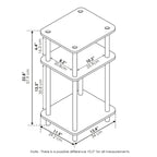 Furinno Just 3-Tier Turn-N-Tube End Table, Sonoma Oak/White